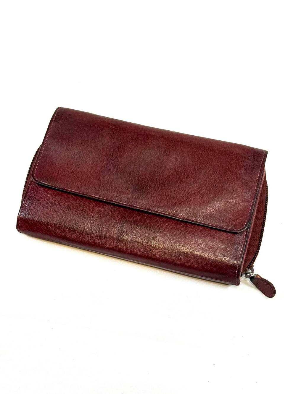 Women's Wallet 7.5in Old Money Quiet Luxury Heritage Dark Academia Y2K Burgundy